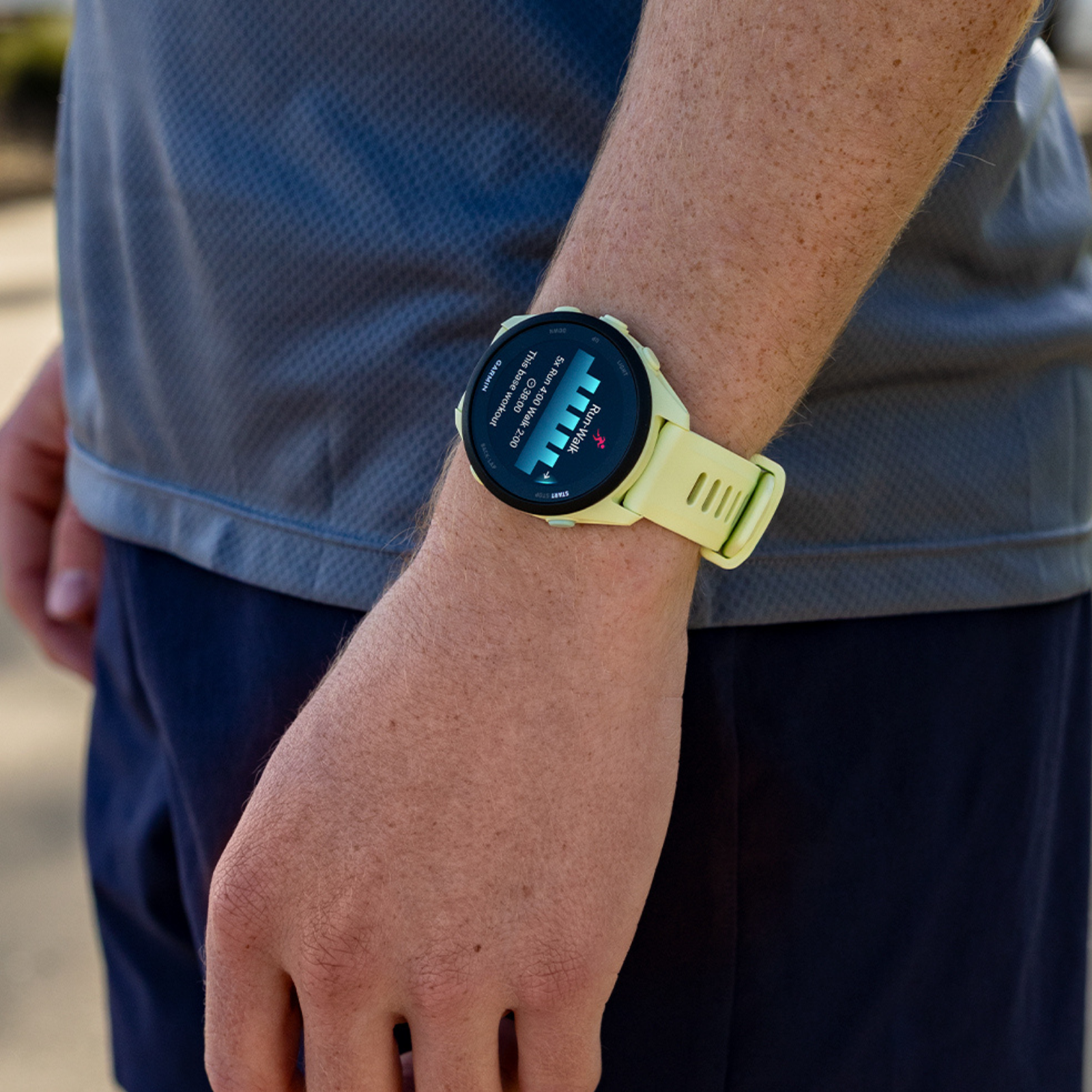 Runner wearing a Garmin Forerunner 70 watch