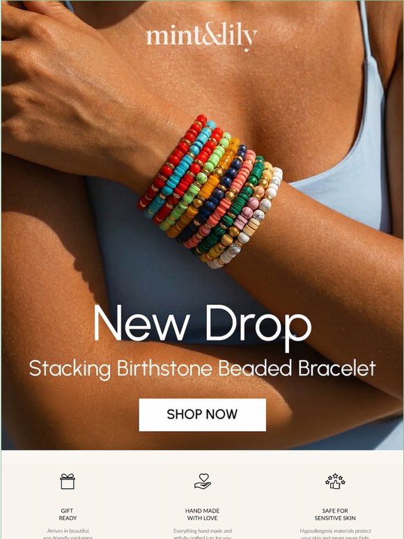 New Drop: Stacking Birthstone Beaded Bracelets 💫