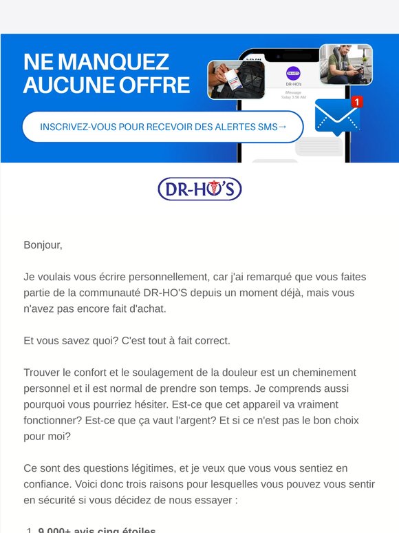 Un message personnel sur votre bien-être