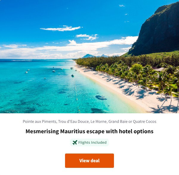 Mesmerising Mauritius escape with hotel options