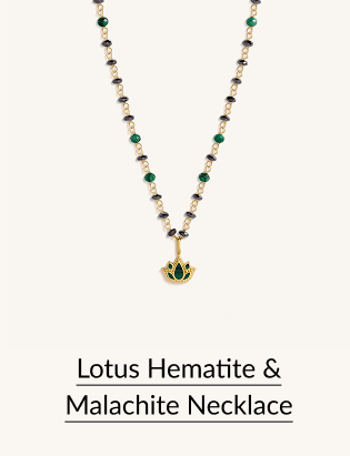 Lotus Hematite & Malachite Necklace