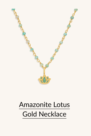 Amazonite Lotus Gold Necklace