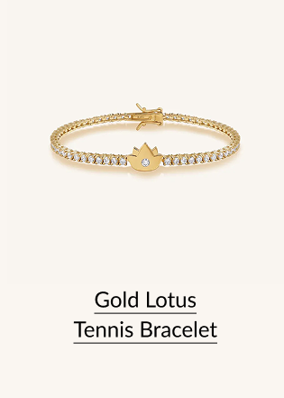 Gold Lotus Tennis Bracelet