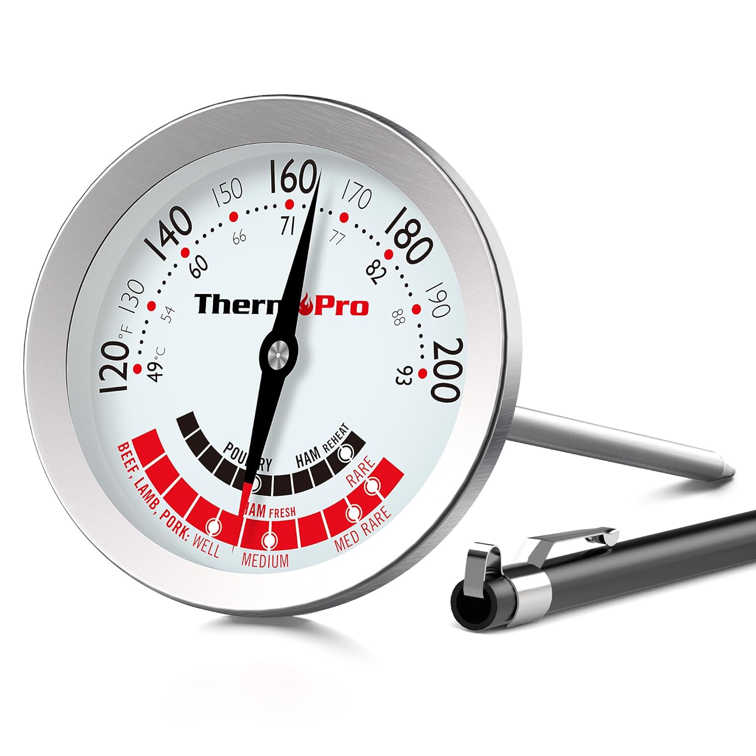 APT200-12A Instant Read Meat Thermometer with 5.1'' Stainless Steel Probe