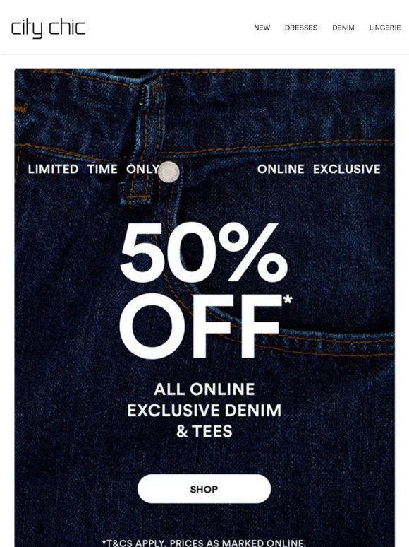 Don't Sleep On This: 50% Off* Online Exclusive Denim & Tees