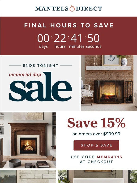 🕚 Final Hours: Your Memorial Day Savings End Tonight