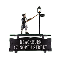 Post Address Plaque with Lamplighter