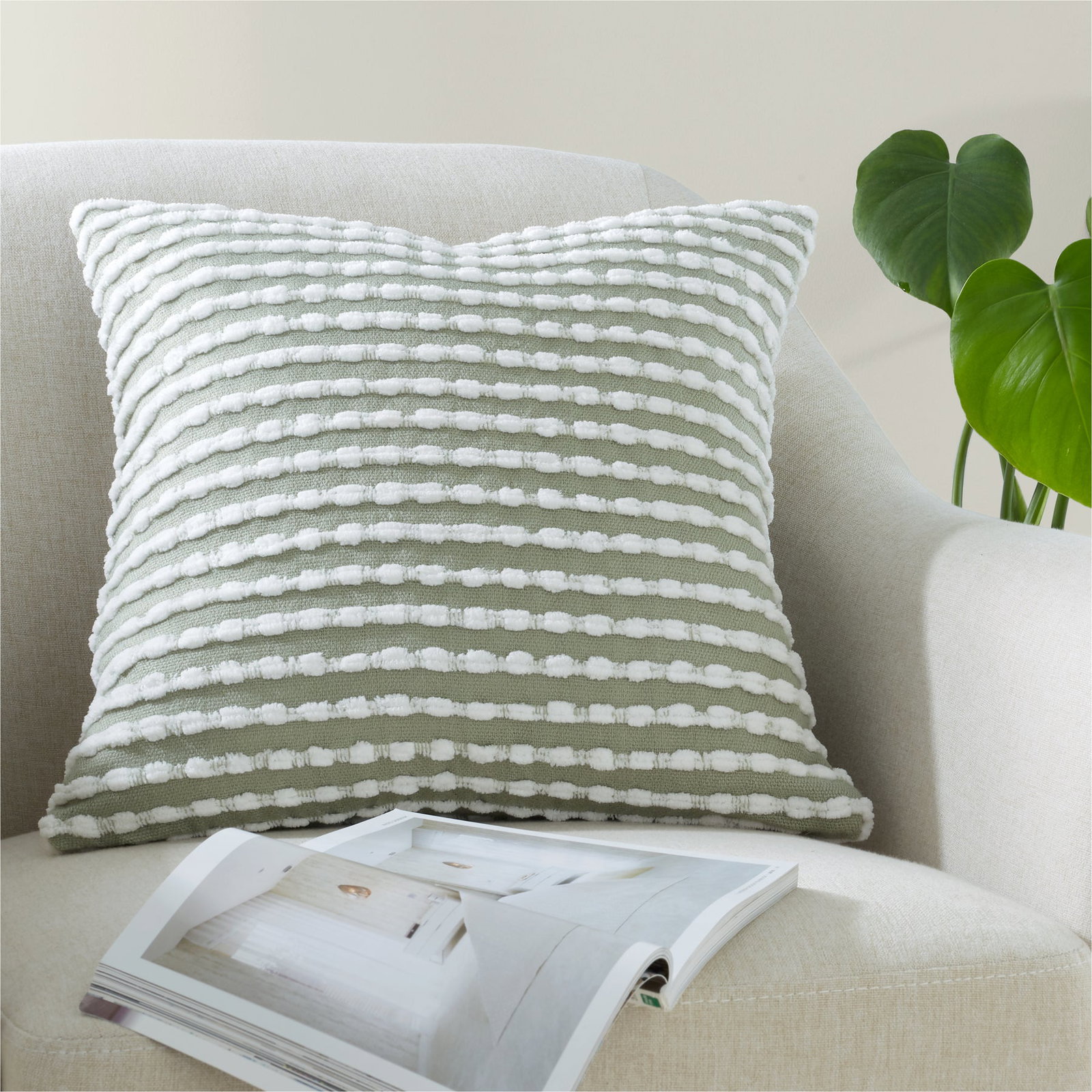 Catherine Lansfield Stab Stitch Filled Cushion
