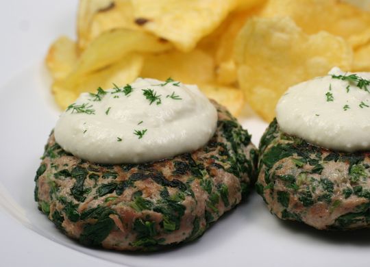 Hamburguesas de carne y espinacas