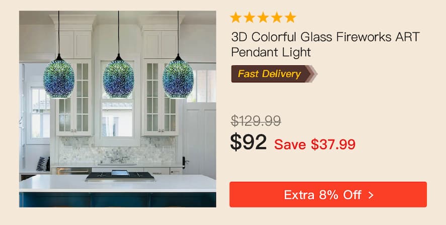 3D Colorful Glass Fireworks ART Pendant Light