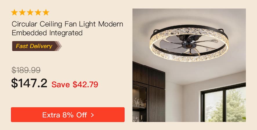 Circular Ceiling Fan Light Modern And Simple Creative Embedded Integrated