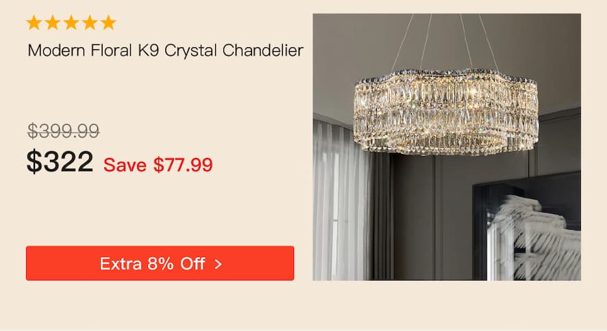 Modern Floral K9 Crystal Chandelier