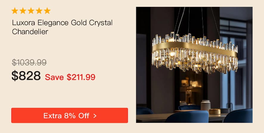 Luxora Elegance Gold Crystal Chandelier