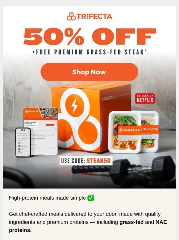 Free grass-fed steak with your first order! 🔥