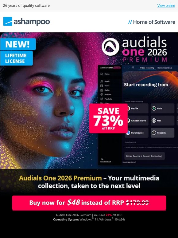 Audials One 2026 Premium – Experience Streaming, Music & Radio in Studio Quality!
