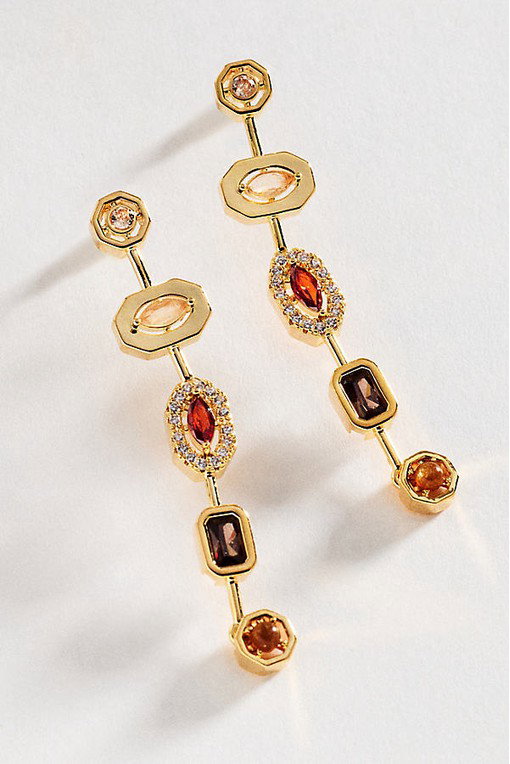 Shaped Stone Drop Earrings