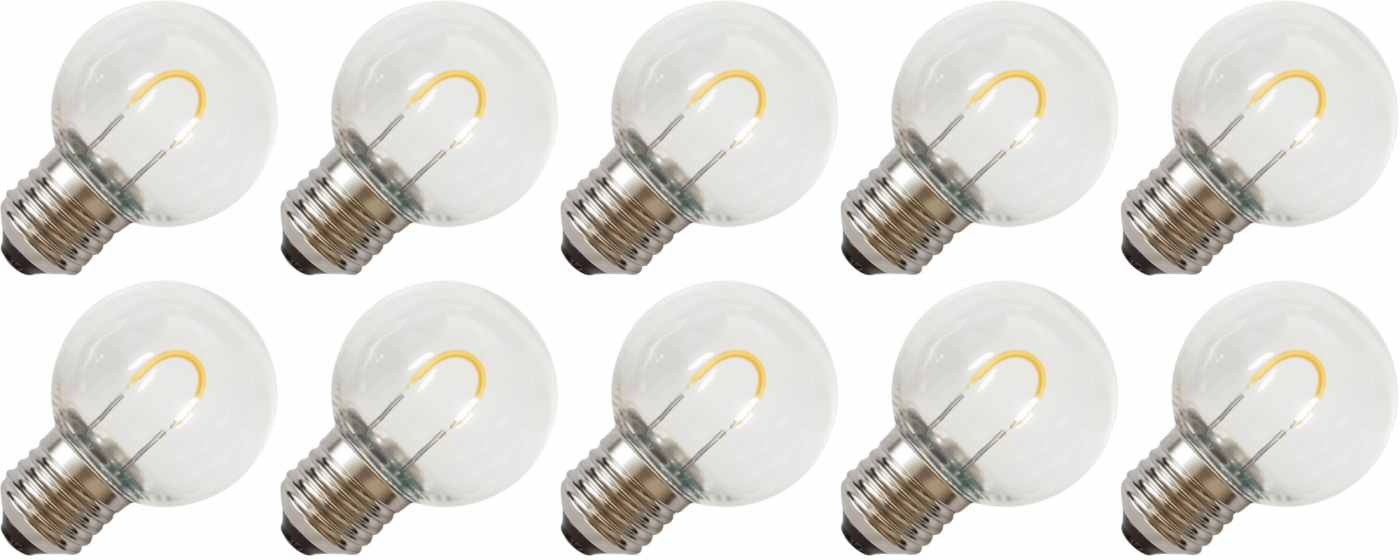 Lighto | LED lamp | Grote fitting E27 | Kogellamp | Helder | 45mm | 1W | 10 stuks