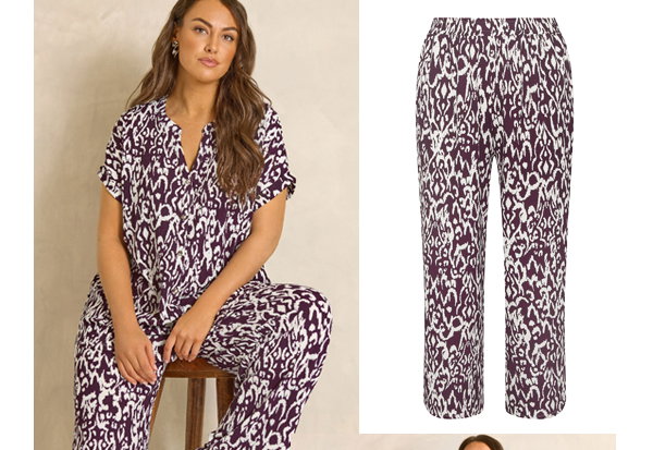 EVANS Curve Set Berry Red Ikat Print