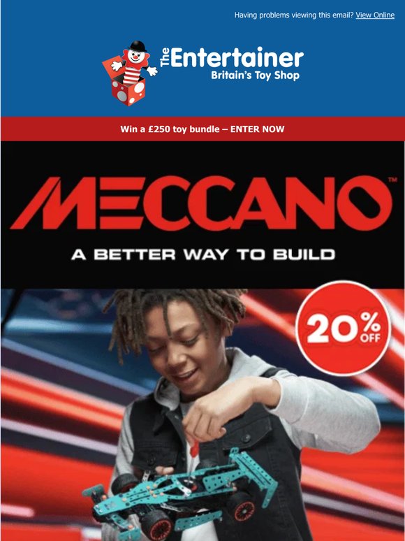 20% OFF Meccano kits 🪛