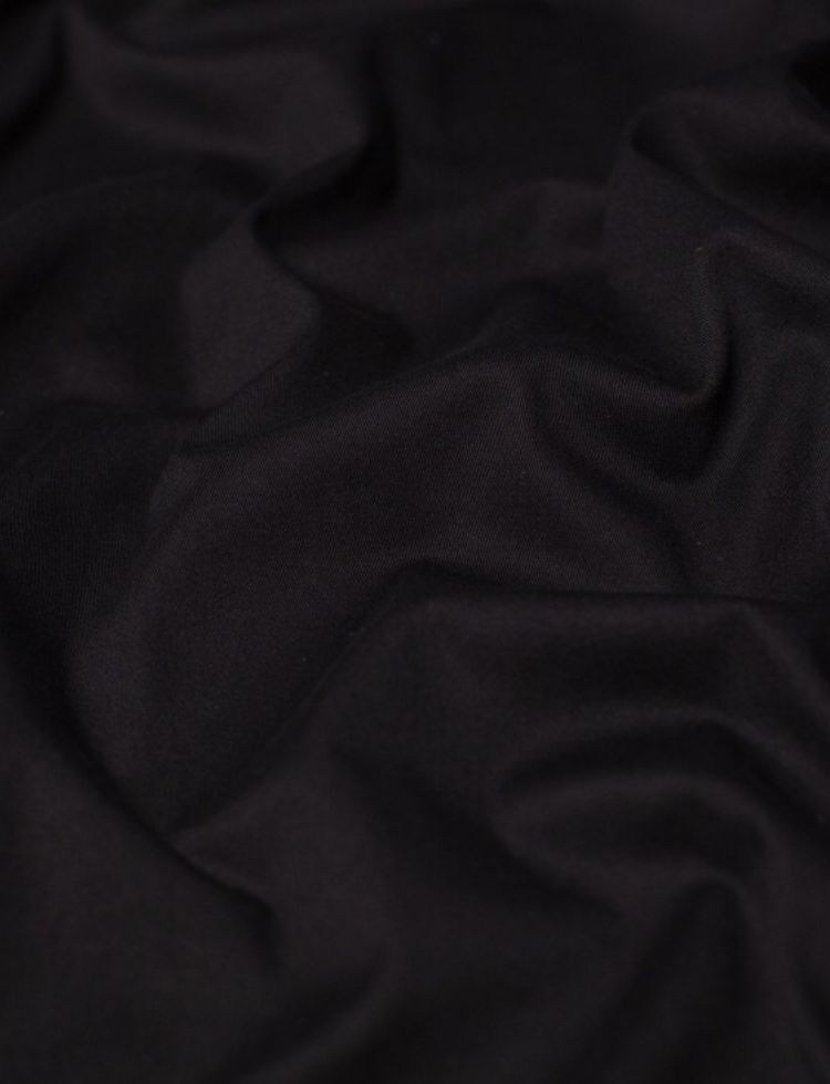 Minerva Core Range Stretch Woven Cotton Twill Fabric Black