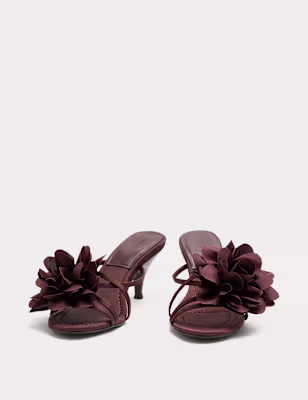 Corsage Stiletto Heel Mules