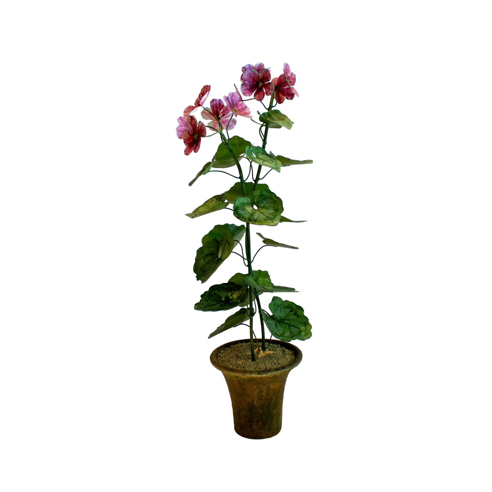 Image of Handmade Metal Geranium Potted Flower 3