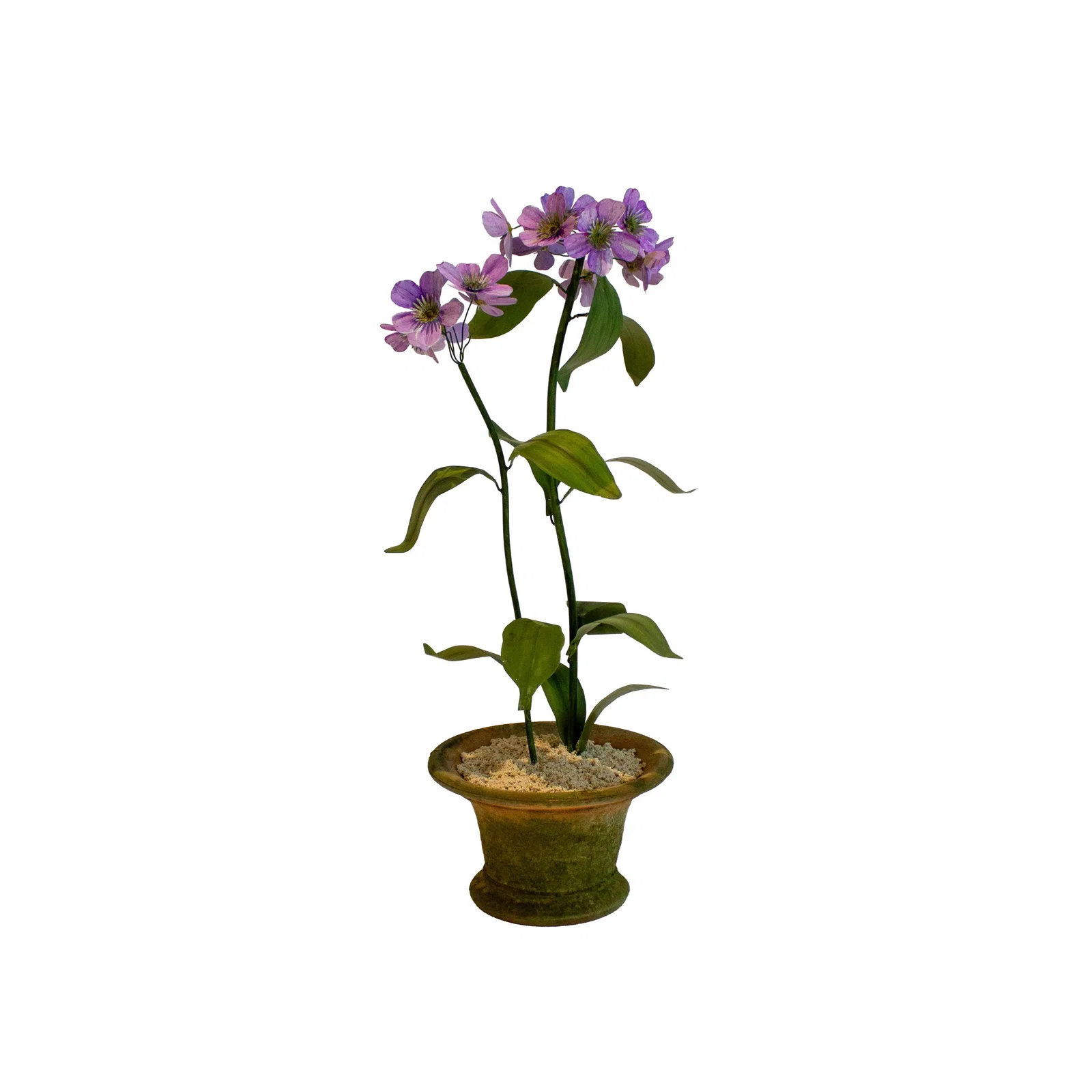 Image of Handmade Metal Clematis Potted Flower