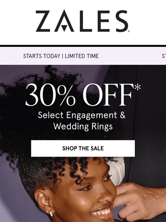 LIVE | 30% OFF* Select Engagement & Wedding Rings