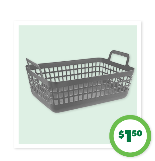 $1.50 Shallow Slotted Baskets with Handles