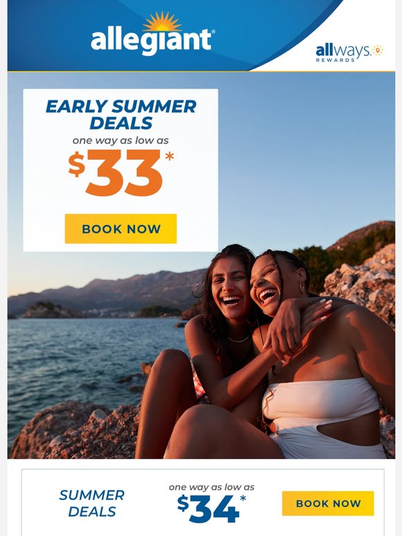 Flights from $33—Time for a Mini-Vacation