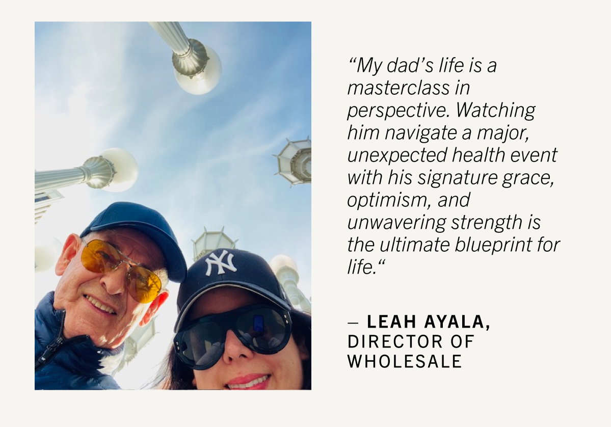 Leah Ayala, director of wholesale, and her dad