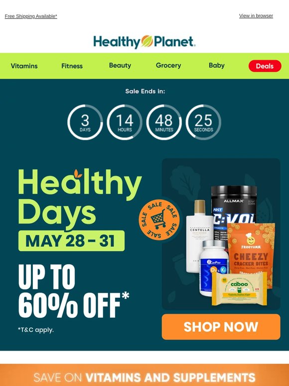 ⚡Healthy Days Sale is LIVE! Save Up to 60% Off