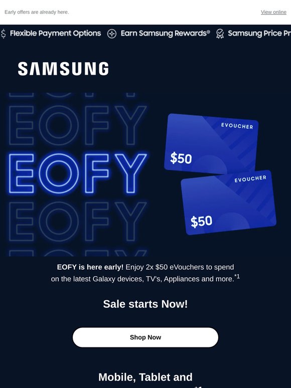 2 x $50 Vouchers to shop EOFY Sale