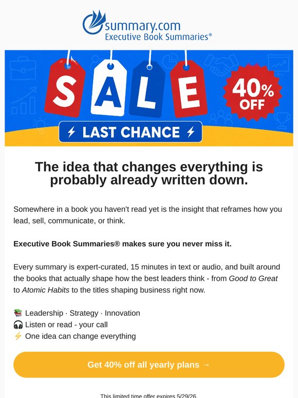 Last Chance to Save 40%
