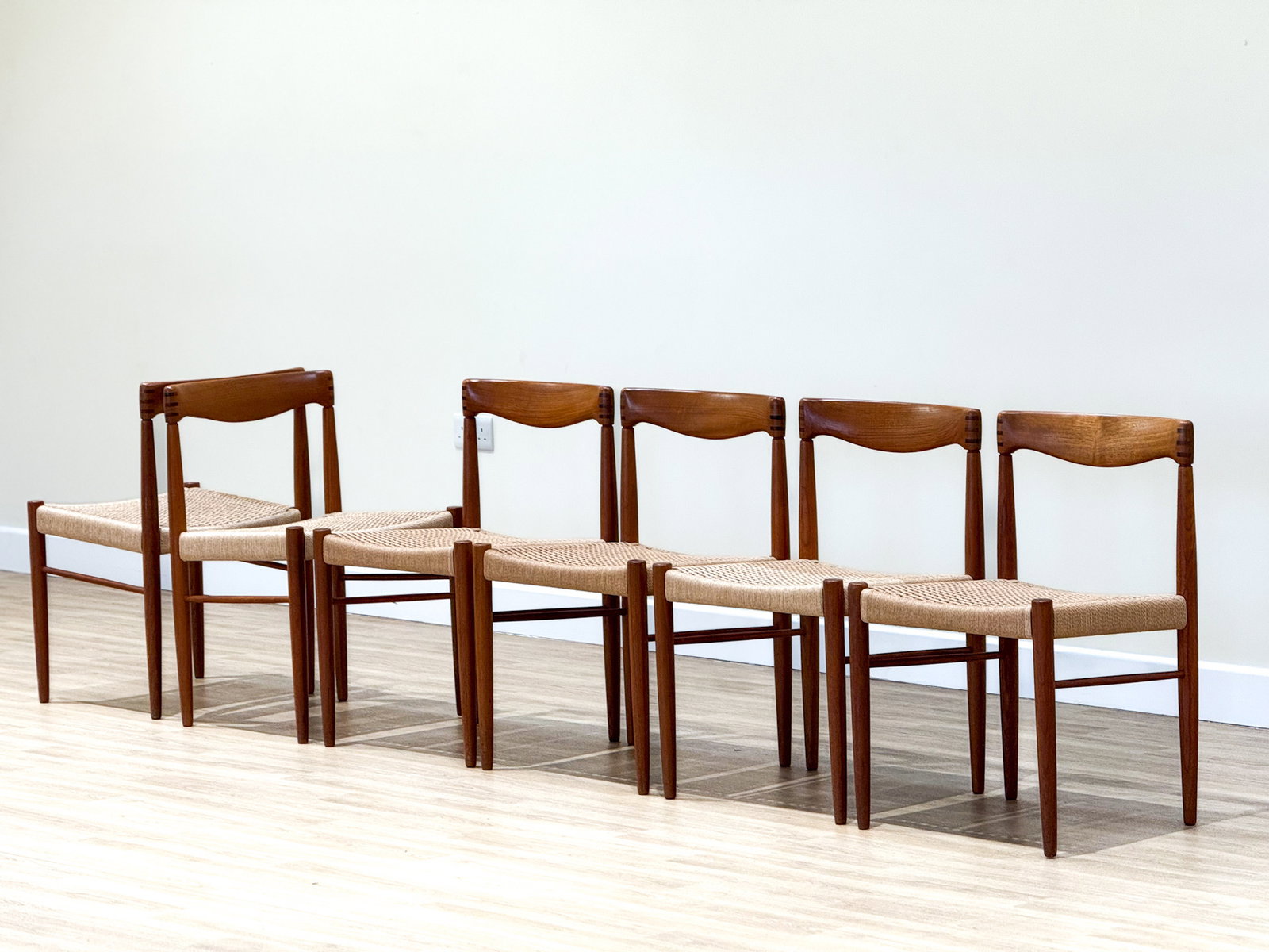 Set Of Six Bramin Chairs In Paper Cord (By Henry Walter Klien)