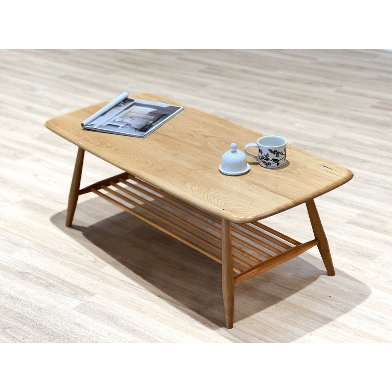 Rectangular Ercol Coffee Table With Rack, 1960s