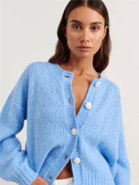 JAG Lily Fluffy Cardigan in Belle Blue
