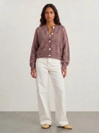 JAG Lily Fluffy Cardigan in Burnt Henna