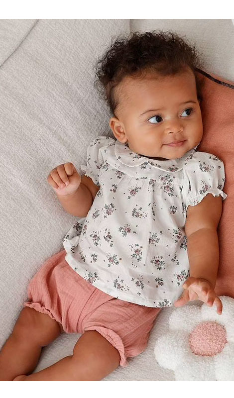Set van 2 bloomers voor babymeisje van katoengaas