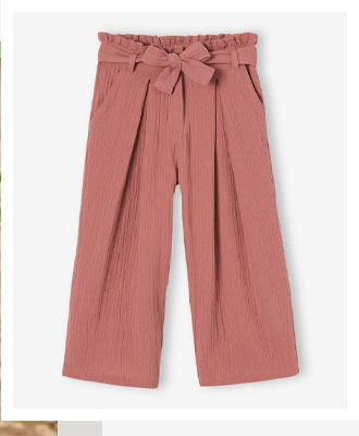 Wijde korte broek 'paperbag' voor meisjes