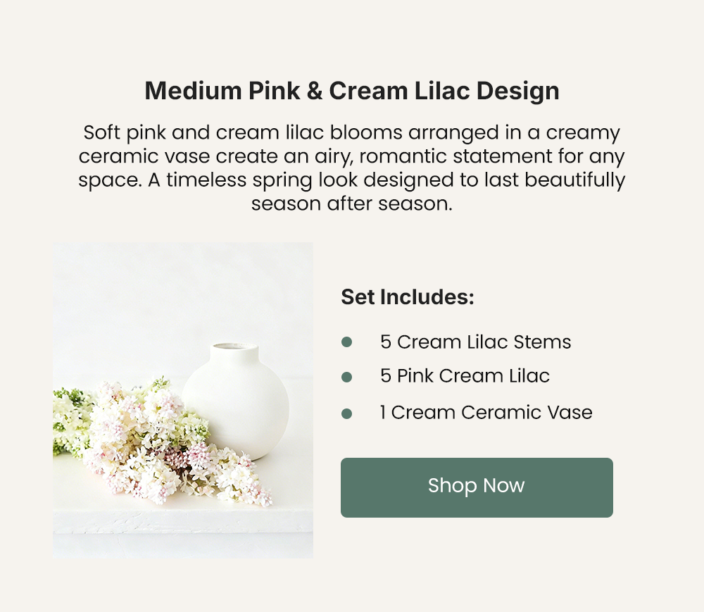 Medium Pink & Cream Lilac Design
