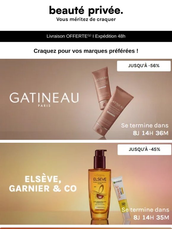 Gatineau, Elsève, Garnier, Arganicare, Soins Solaires, AyshGlamm : découvrez les ventes beauté ✨