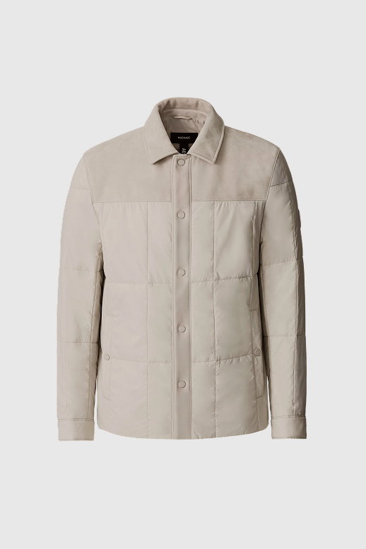 HENRIK Mixed-Media Suede Shirt Jacket for Men