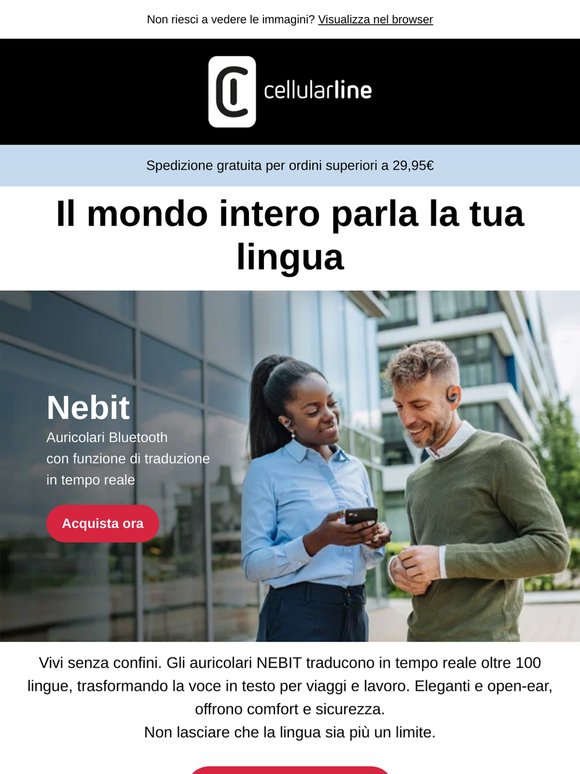 Parla la lingua del mondo. Scopri i nuovi auricolari NEBIT 🌍