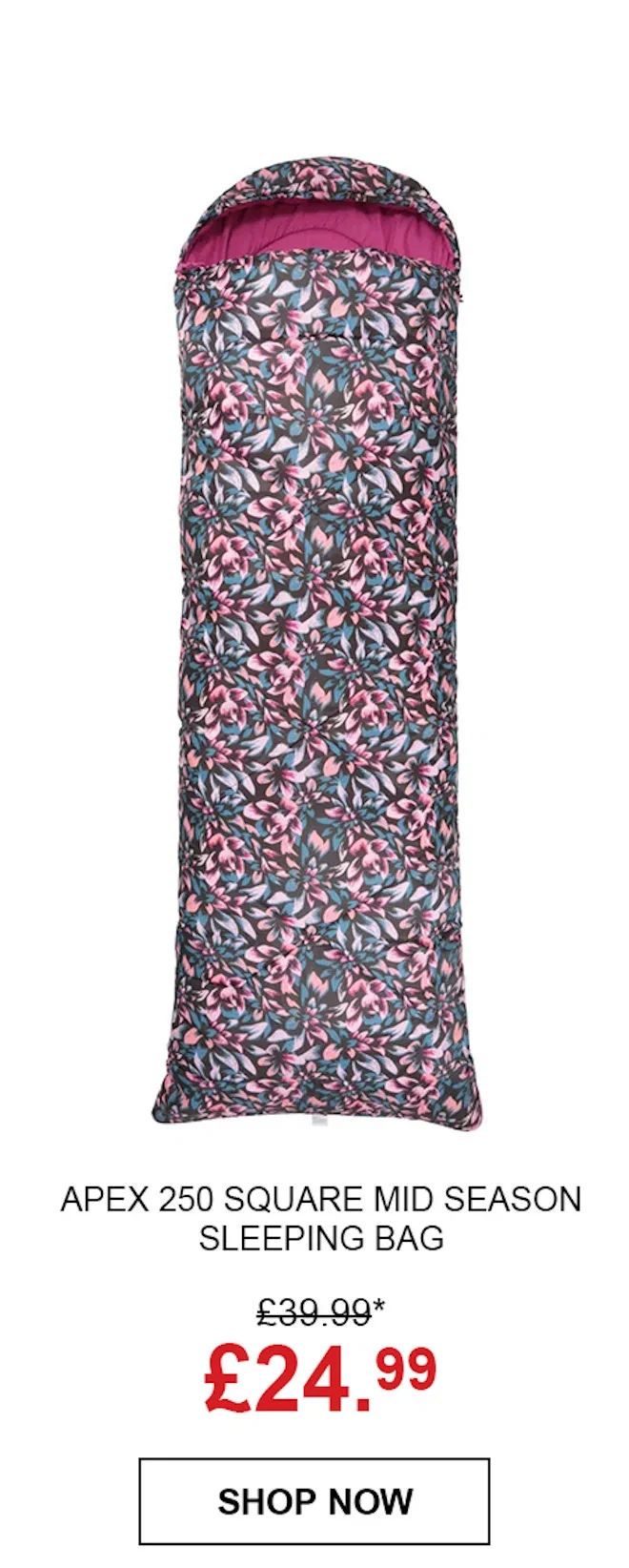 Apex 250 Square Mid Season Sleeping Bag