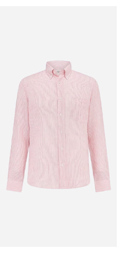 Pitt Linen Shirt In Pink and White