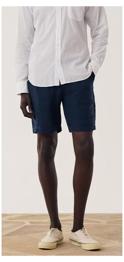 Joggy Linen Short In Navy Blue