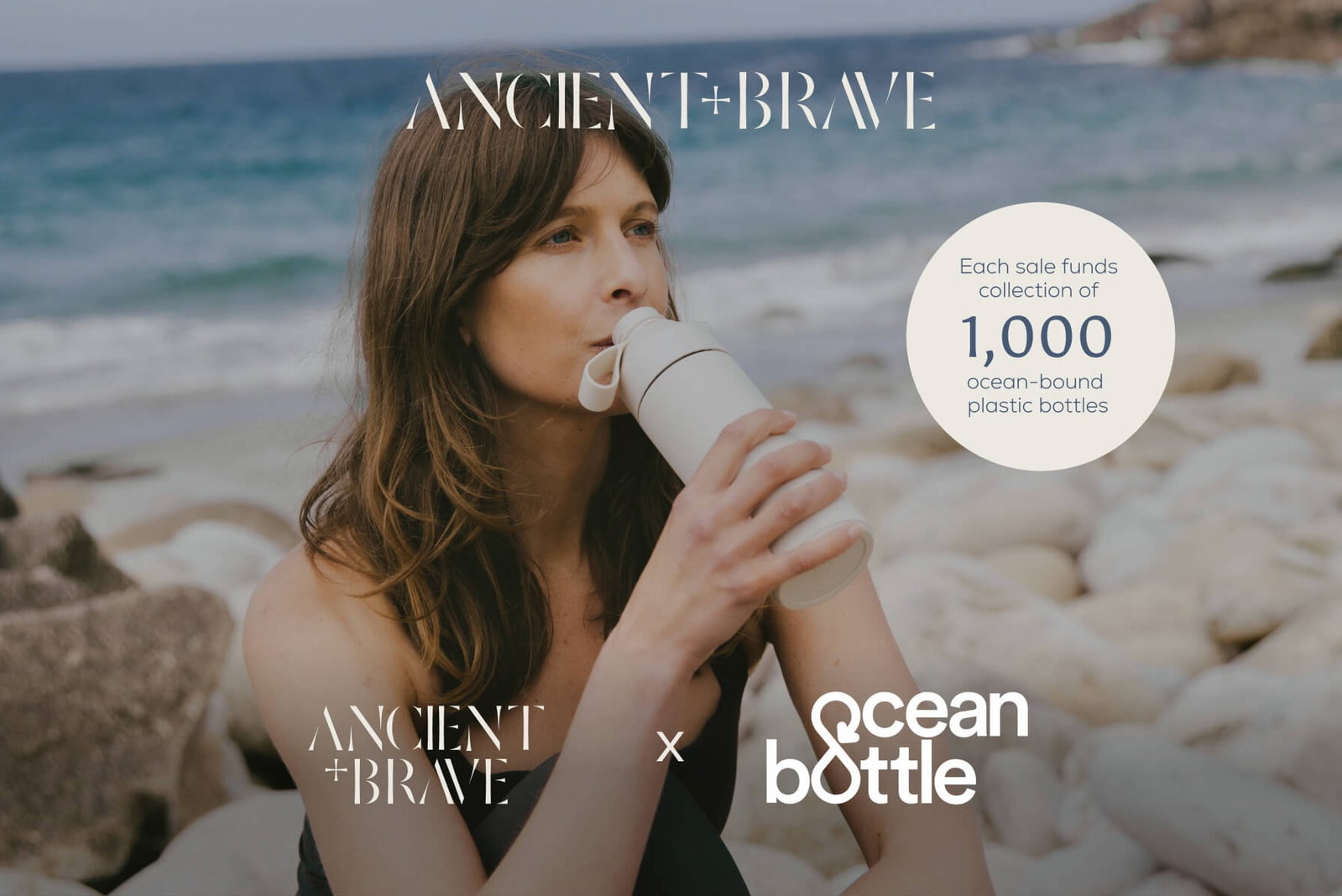 Ancient + Brave partnered with Ocean Bottle. 