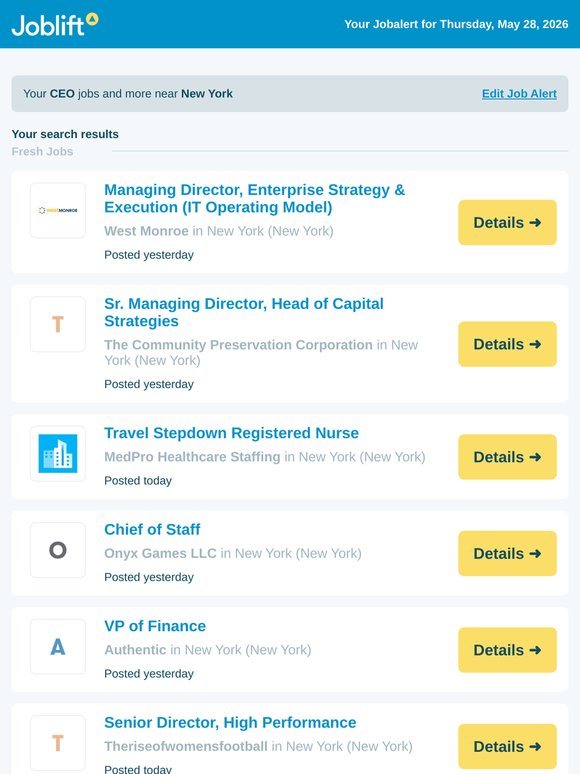 West Monroe is hiring Managing Director, Enterprise Strategy & Execution (IT Operating Model) in New York