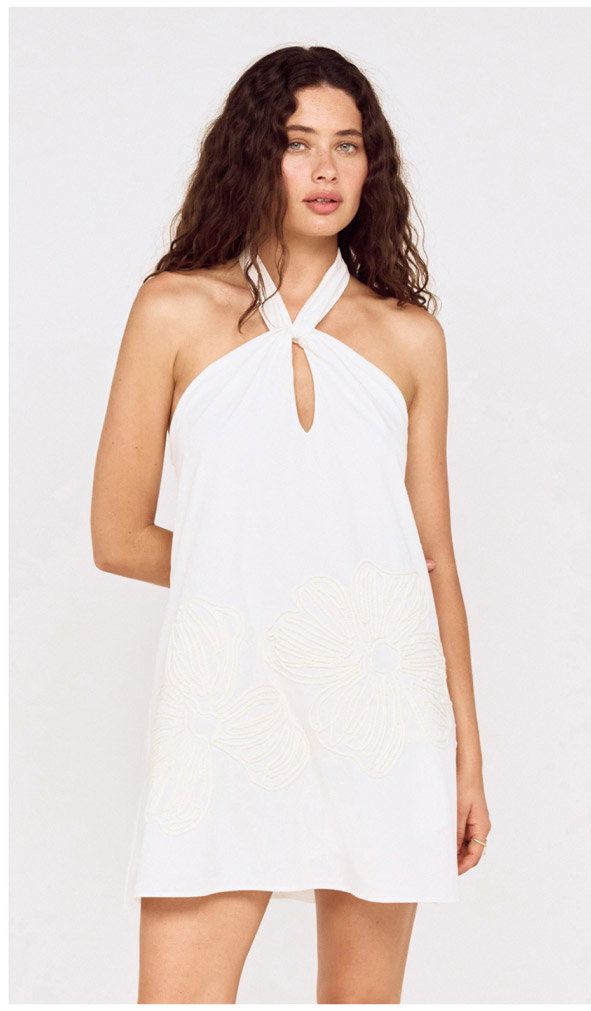 Broderie Anglaise Cotton Mini Dress